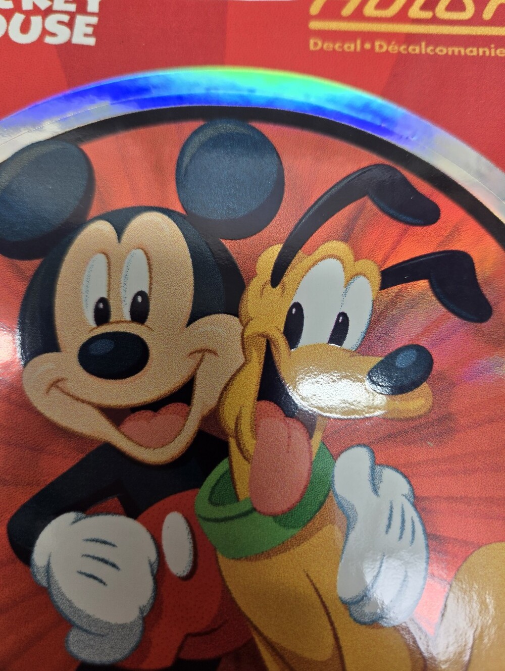 Disney Chroma Graphics Auto Art Mickey Mouse and Pluto Decal. 5 Inch.